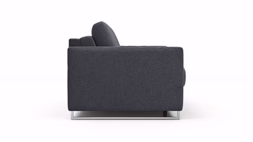 Sofa Nuoro - 2,5-Sitzer inkl. Schlaffunktion, Armlehne mit Kufe, Stoff, Eisblau