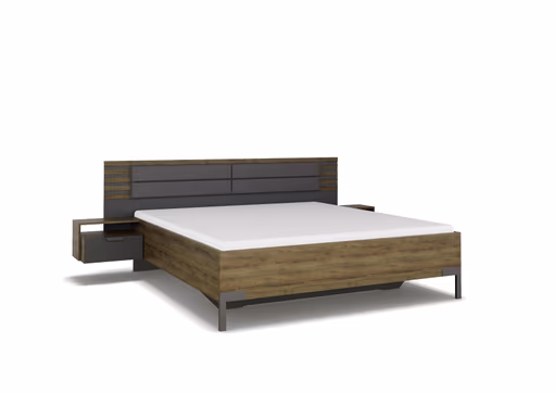 Bettanlage- Liegefläche ca. 180x200 cm, Dunkelgrau, Eiche Dunkel