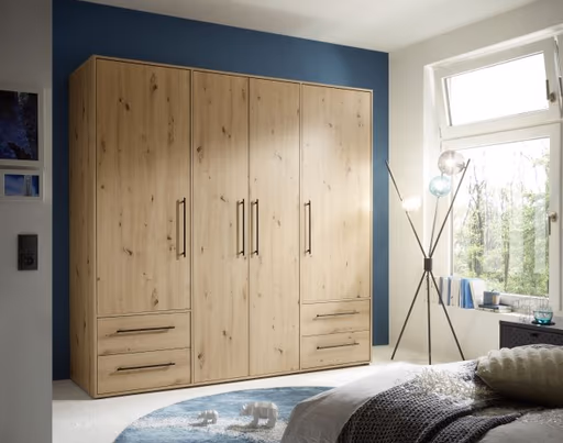 Drehtürenschrank FATHIE- B ca. 206 cm, Eiche Dekor