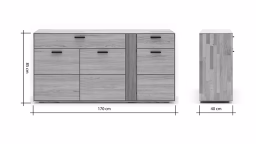 Sideboard Estana - Eiche massiv, legno
