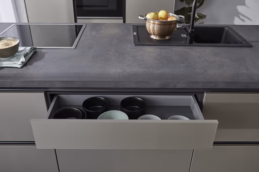 Inselküche 56.210 GL 3 523, Taupe metallic matt