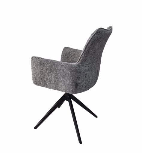 Armlehnstuhl MILENA - drehbar, Stoff, Silberfarben