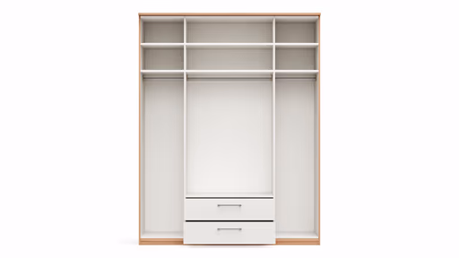 Drehtürenschrank Viana - B. ca. 180 cm, Furnier, Kernbuche, Weiß