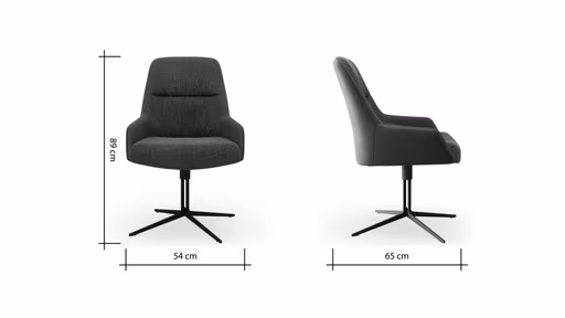 Armlehnstuhl Sagres - drehbar, Leder & Stoff, Olive