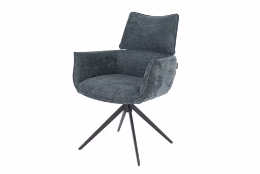 Armlehnstuhl MARGIT - drehbar, Stoff, Graublau
