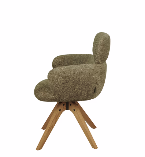 Armlehnstuhl MANJA - drehbar, Stoff, Braun