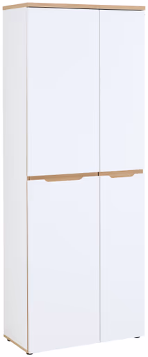 Büroschrank - B ca. 75 cm, Weiß, Artisan Eiche Nachbildung
