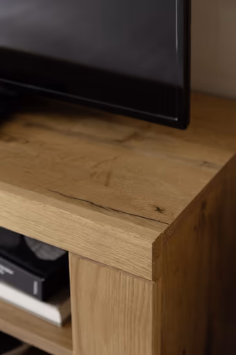 TV-Lowboard - B ca. 122 cm, Wildeiche massiv geölt