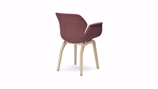 Armlehnstuhl Tooon - Stoff Beere, Gestell Holz