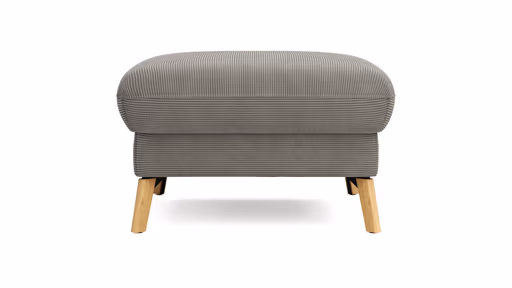 Hocker Maryville - LB ca. 74x74 cm, Stoff, Grau