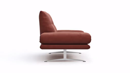 Sofa Lucero - 2,5-Sitzer inkl. Rückenlehne verstellbar, Leder, Weinrot