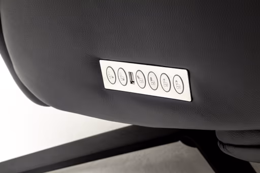 Relaxsessel Rafael - inkl. Relaxfunktion (motorisch), Leder, Schwarz