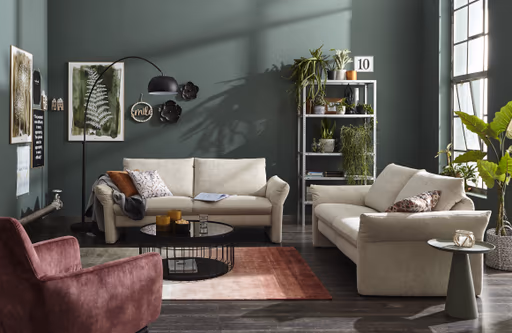 Sofa Gotera -  2,5-Sitzer inkl. Rückenlehne verstellbar, Stoff, Natur