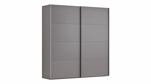 Schwebetürenschrank Viana - B ca. 212 cm, Lack, Steingrau