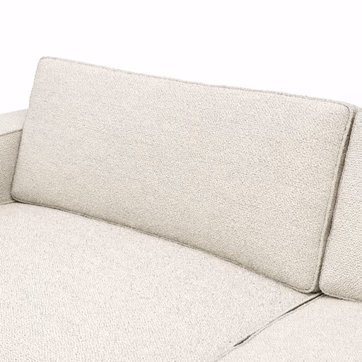 Ecksofa Lilaia - 2-Sitzer links, Ecke, 1,5-Sitzer Tief, Stoff, Creme