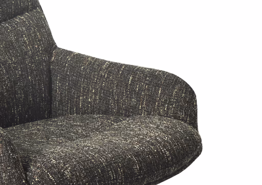 Armlehnstuhl MATTEA - drehbar, Stoff, Dunkelbraun