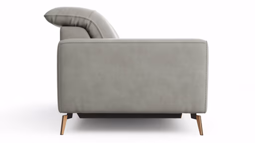 Sofa Tulsa KV - 3-Sitzer, inkl. Sitzvorzug (motorisch) und Kopfteilverstellung, Leder, Graubeige