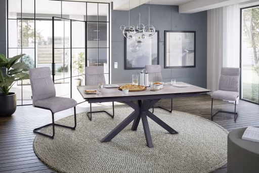 Esstisch MELANIA - ausziehbar, LB ca. 180x95, Keramik, Braun