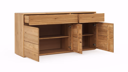 Sideboard Hillsboro - inkl. Beleuchtung, Wildeiche natur, geölt