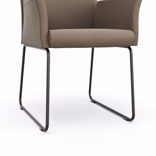 Armlehnstuhl Florea - Leder, Kitt