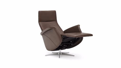 Relaxsessel Girona -  Relaxfunktion (motorisch), Leder, Dunkelbraun