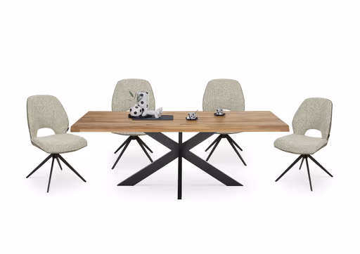 Stuhl MAILE - drehbar, Stoff, Braun