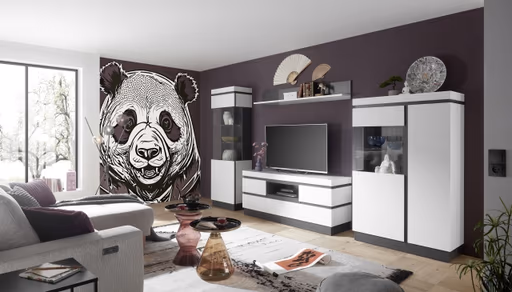 Lowboard - Alpinweiß, Anthrazit