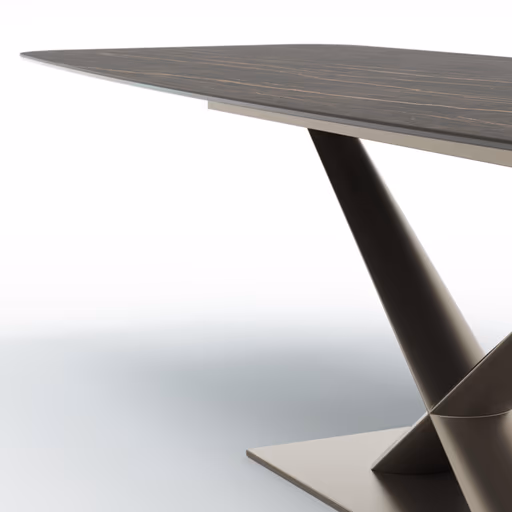 Esstisch Savona - LB ca. 280x100 cm, Fix, Keramik, Schwarz, Bootsform