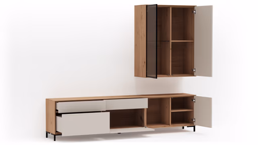 Wohnwand Medio - Melamin, Sand