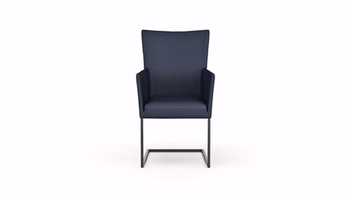 Freischwinger Penthouse - Leder, Dunkelblau, mit Armlehnen