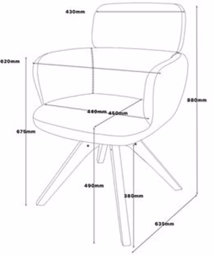 Armlehnstuhl MANJA - drehbar, Stoff, Braun