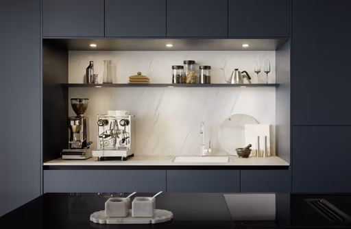 Inselküche 51.230 CO 1V3 525, Rillenoptik Eiche dunkel