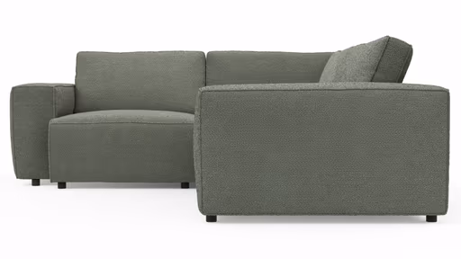 Ecksofa Lilaia - 1,5-Sitzer Tief, Ecke, 2-Sitzer rechts, Stoff, Olivgrün