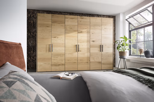 Drehtürenschrank Colorado - B. ca. 307 cm, Wildeichefurnier natur