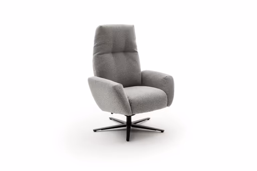 Einzelsessel Terni - Relaxfunktion, Sternfuss, Stoff, Hellblau