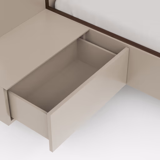 Bettanlage Matera - Liegefläche ca. 180x200 cm, Lack, Muschelgrau, Wildeiche, Coffee