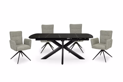 Stuhl MYLENE - drehbar, Stoff, Schlamm