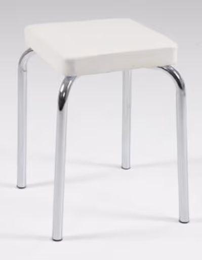 Hocker - Kunstleder, Weiß