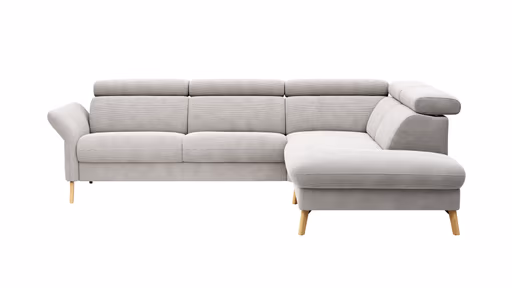 Sofa Maryville - 2,5-Sitzer mit Eckelement und Abschlussteil medium rechts, inkl. Kopfteil verstellbar, Stoff, Beige