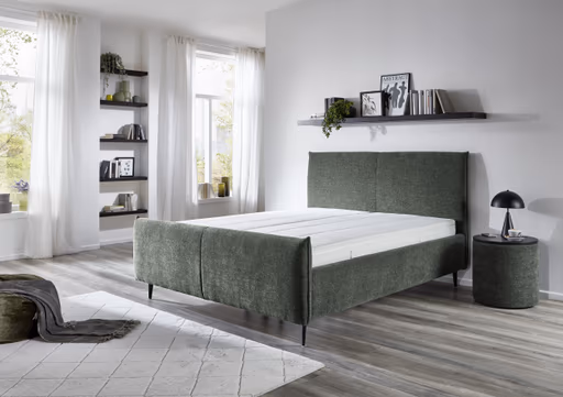 Polsterbett - Liegefläche ca. 160x200 cm, Dunkelgrün