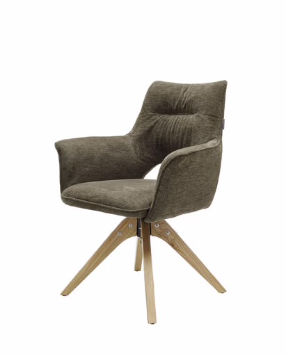 Armlehnstuhl MARYLA - drehbar, Stoff, Cappuccino