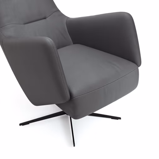 Relaxsessel Rufus - inkl. Relaxfunktion, Leder, Anthrazit