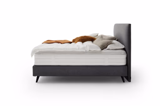 Boxspringbett Navelli 1 - Liegefläche ca. 180x200 cm, Stoff, Grau