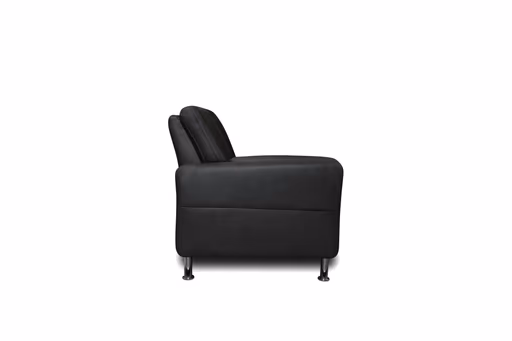 Ecksofa Caracas - 2,5-Sitzer mit Longchair rechts, Leder, Anthrazit