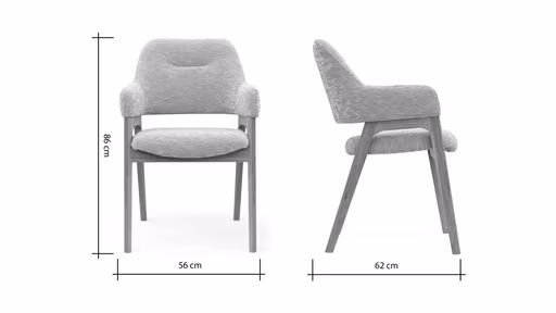 Armlehnstuhl Flore 1 - Stoff, Creme