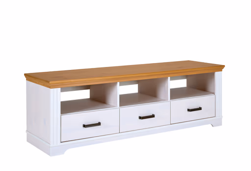 TV-Lowboard - B ca. 166 cm, Weiß, Oak Colori