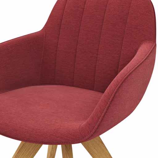 Polsterstuhl Dinner - Stoff, Rot