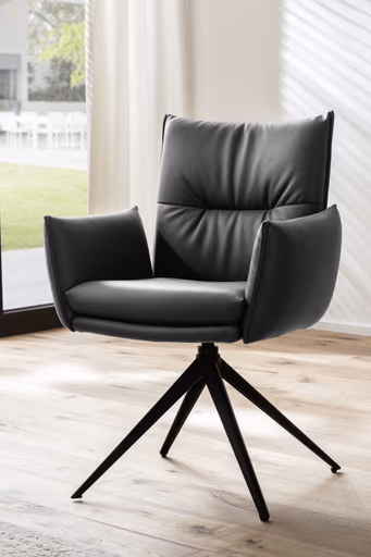 Armlehnstuhl Coscino - Leder, Schlamm