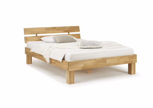 Bettgestell- Liegefläche ca. 140x200 cm, Wildeiche, Massiv, Geölt