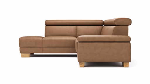 Ecksofa Philadelphia -  Ecke links, 2,5-Sitzer, Kopfteil verstellbar (manuell), Stoff, Braun